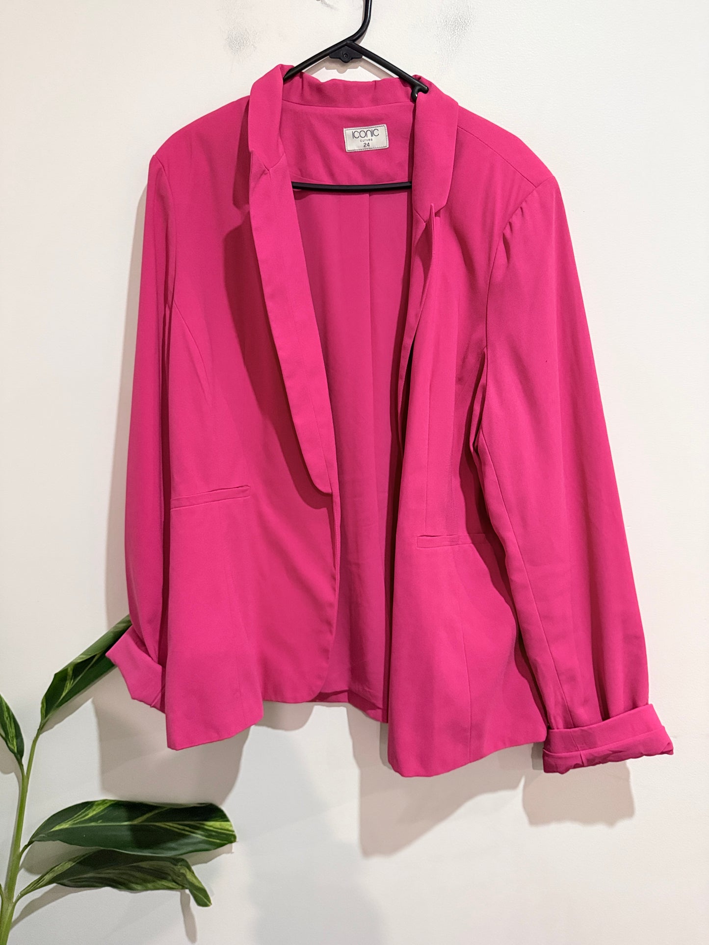 Iconic Curves Open-front Blazer Jacket Size 24