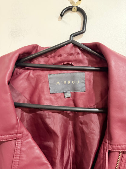 Mirrou Faux-leather Biker Jacket Size 14