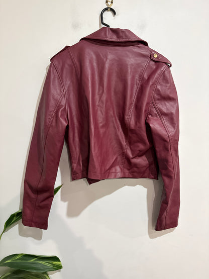 Mirrou Faux-leather Biker Jacket Size 14