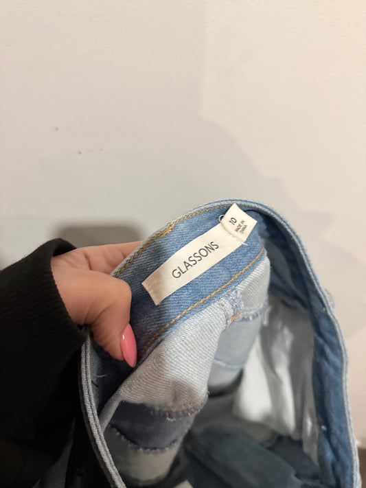 Glassons Two-tone Diagonal Patchwork Jeans Size 10