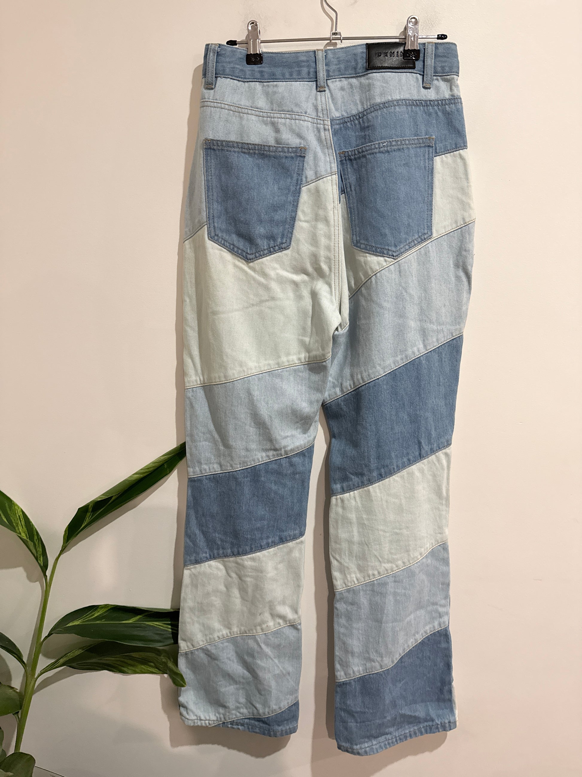 Glassons Two-tone Diagonal Patchwork Jeans Size 10