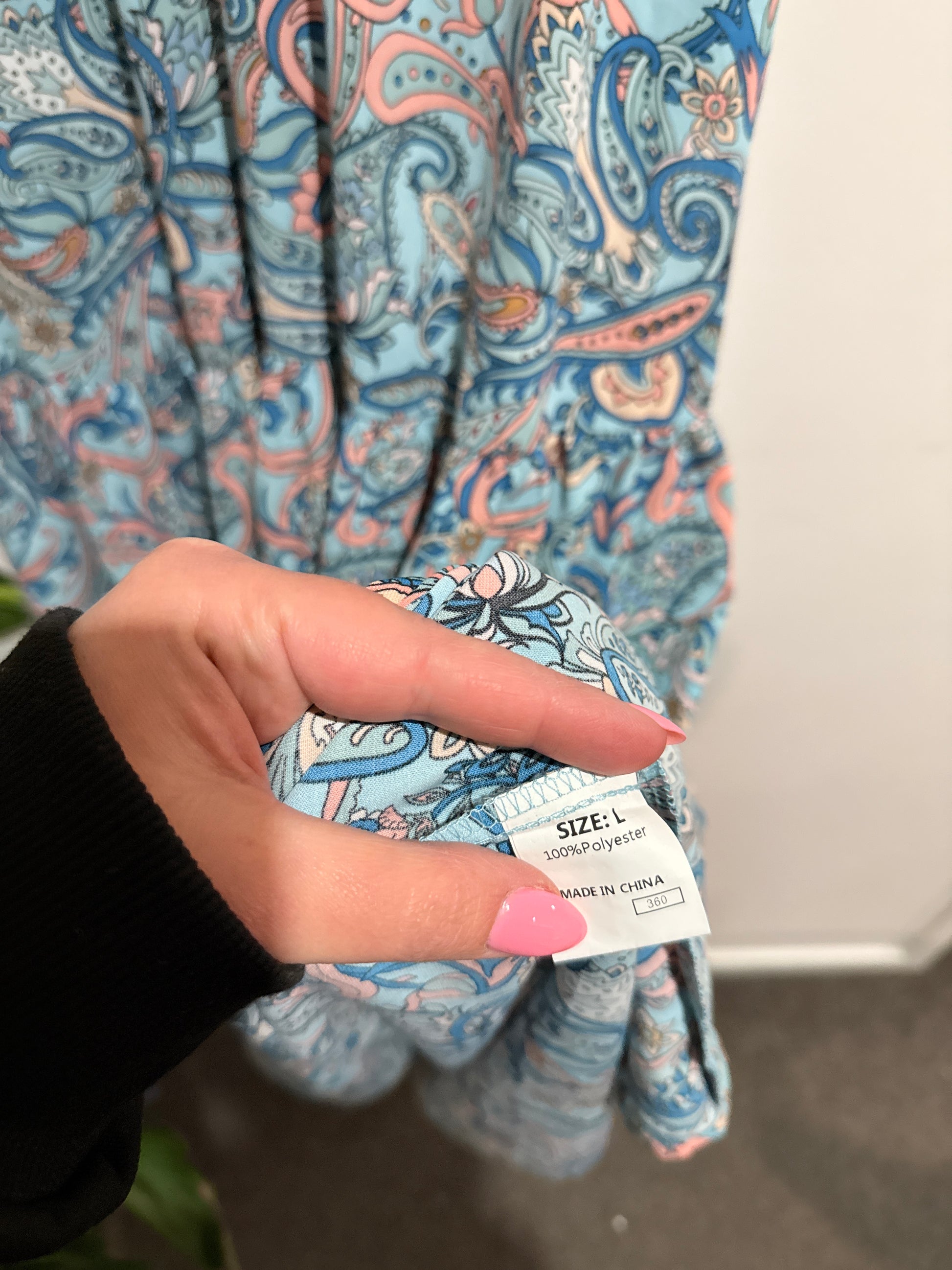 Paisley Print Ruffle Tiered Maxi Dress Size L | U/Arm to U/Arm 48cm