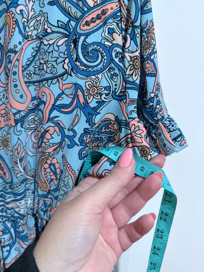 Paisley Print Ruffle Tiered Maxi Dress Size L | U/Arm to U/Arm 48cm