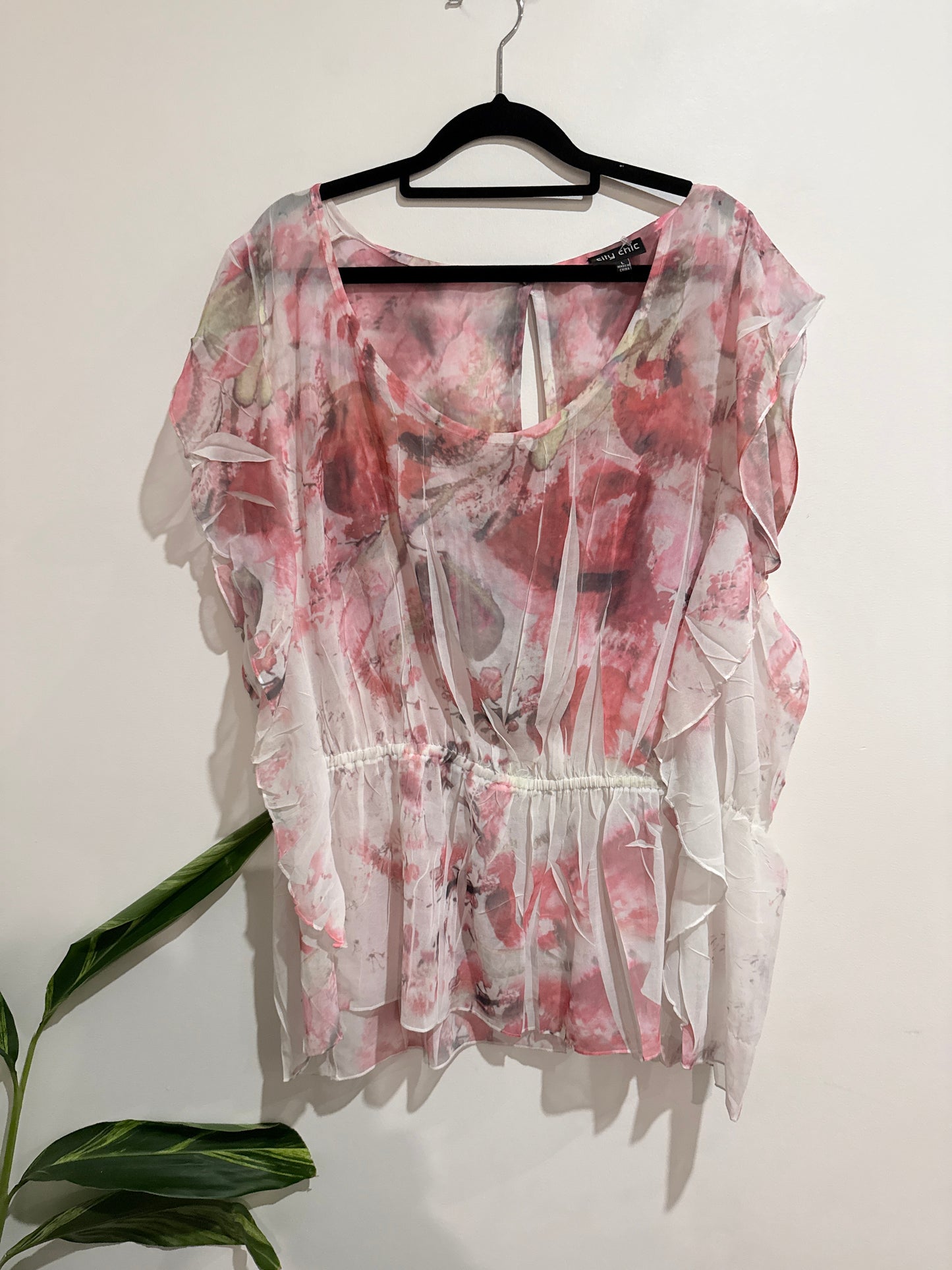 City Chic Floral Chiffon Shirt Size L