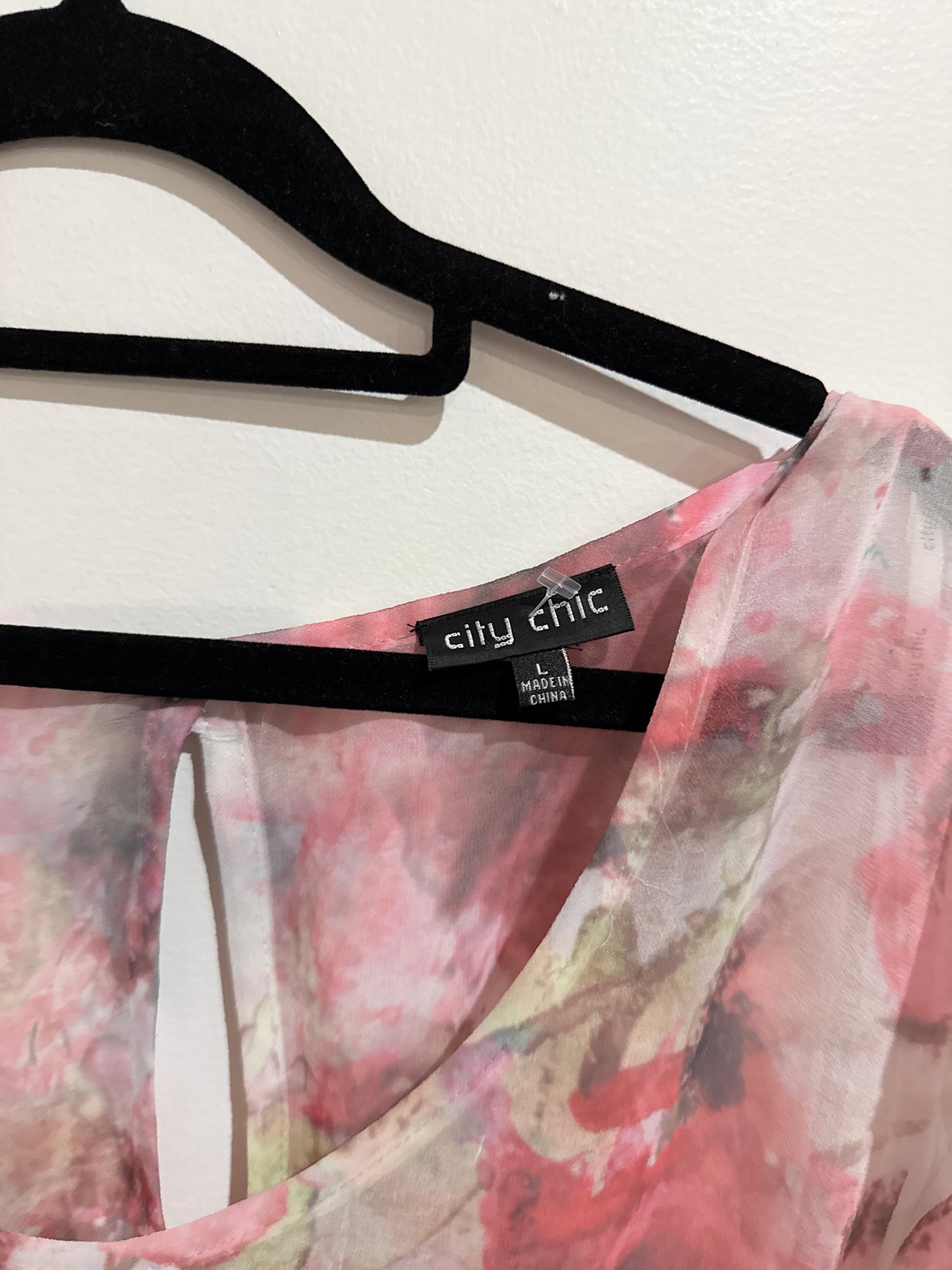 City Chic Floral Chiffon Shirt Size L