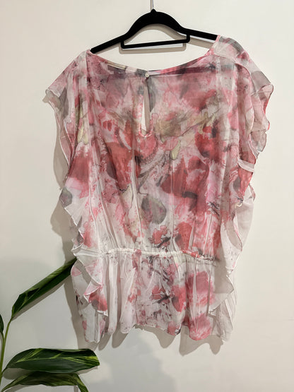 City Chic Floral Chiffon Shirt Size L