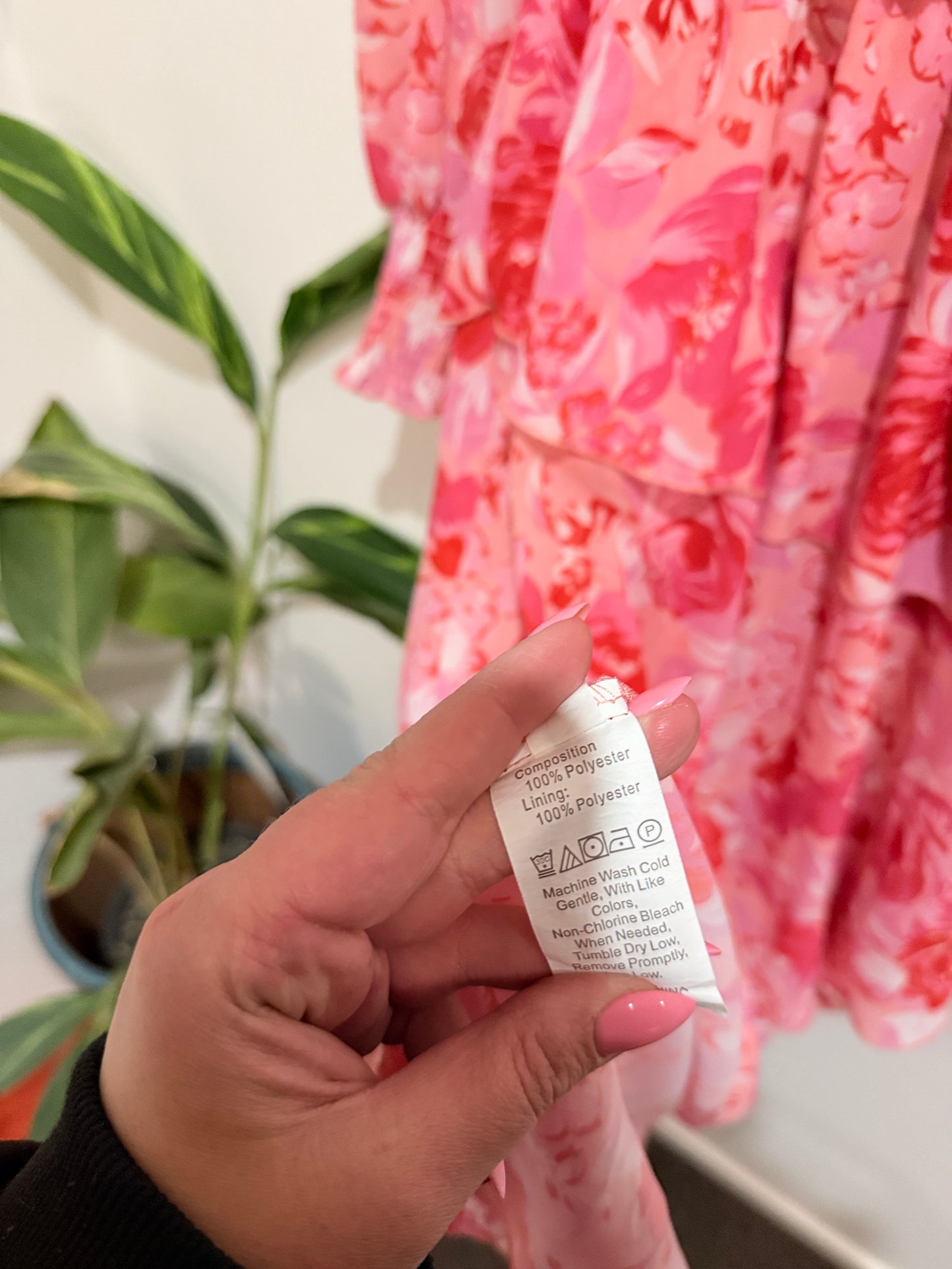 Shein Floral Print Asymmetrical Hem Dress Size U/Arm to U/Arm 43cm