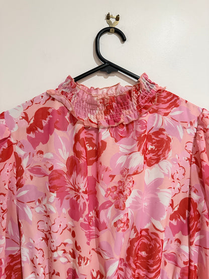 Shein Floral Print Asymmetrical Hem Dress Size U/Arm to U/Arm 43cm