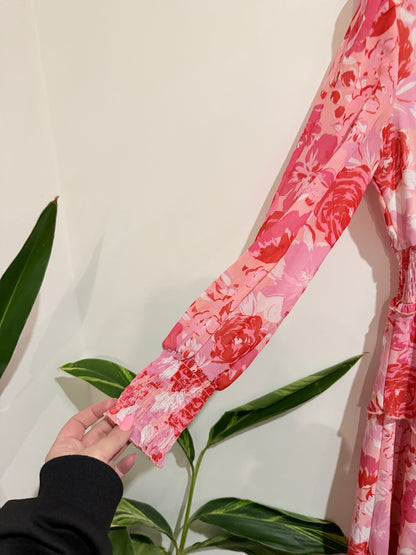 Shein Floral Print Asymmetrical Hem Dress Size U/Arm to U/Arm 43cm