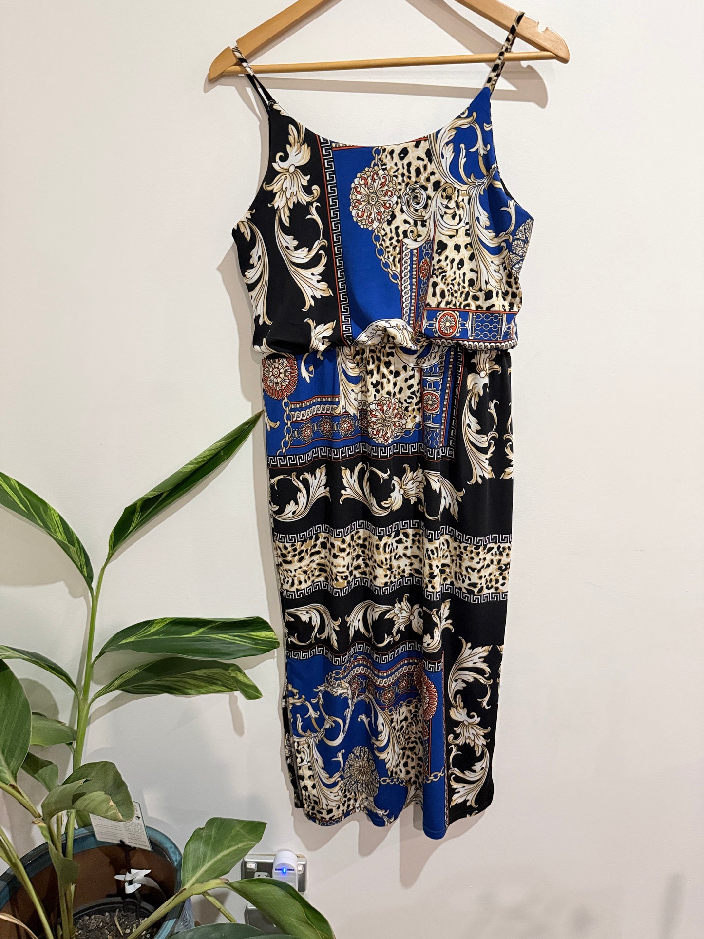 Mirrou Mixed Print Midi Dress Size L