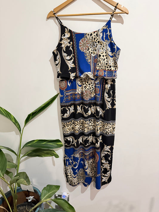 Mirrou Mixed Print Midi Dress Size L