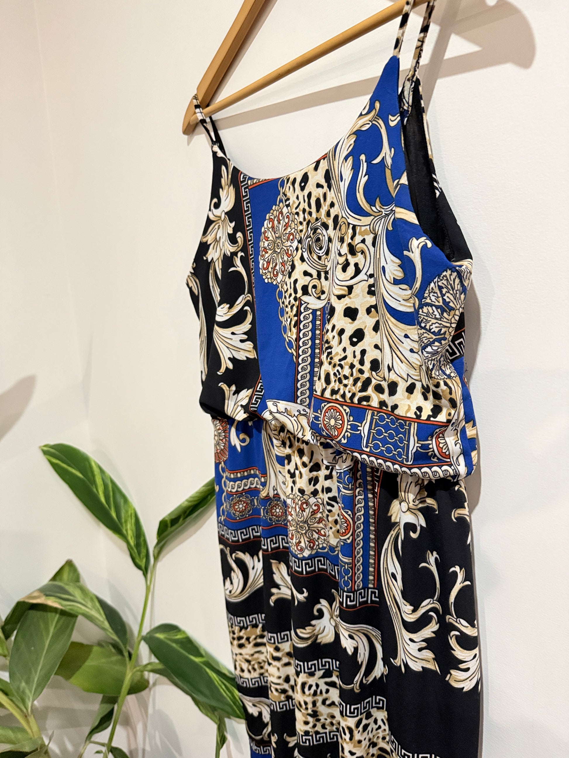 Mirrou Mixed Print Midi Dress Size L