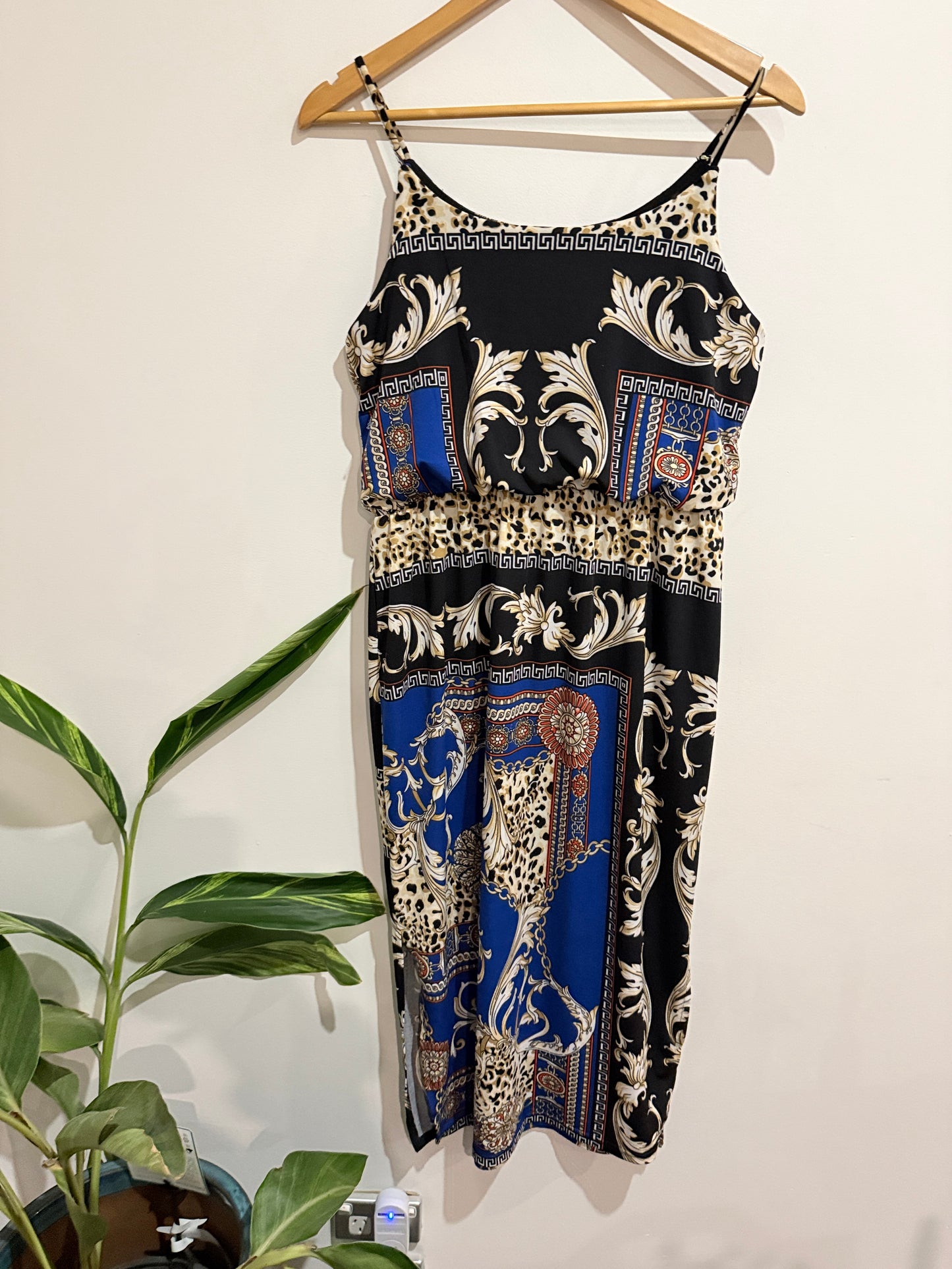 Mirrou Mixed Print Midi Dress Size L