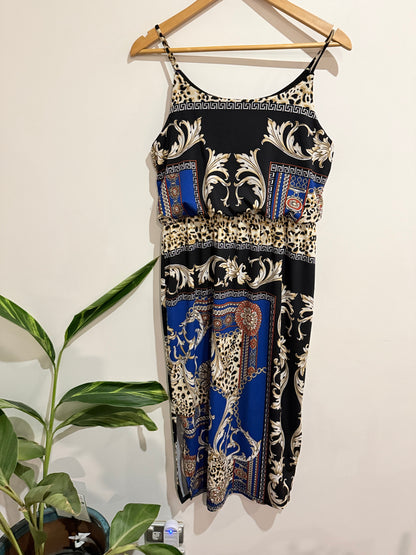 Mirrou Mixed Print Midi Dress Size L