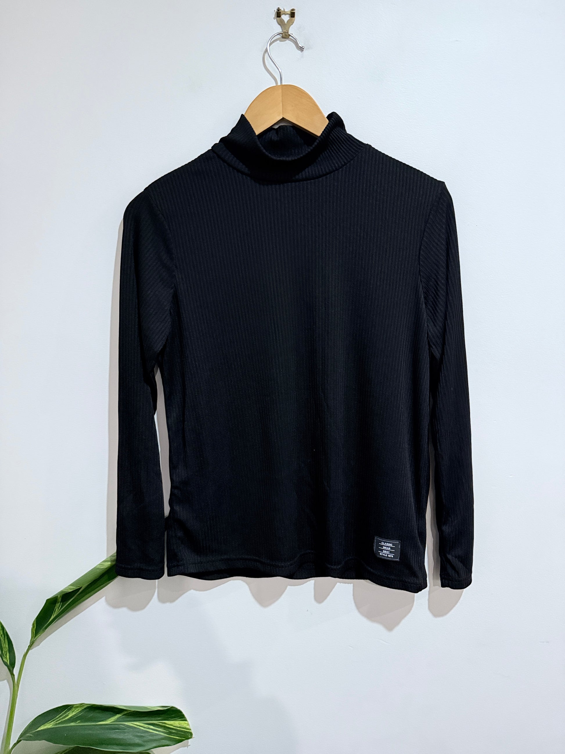 Shein Ribbed Turtleneck Long-sleeve Top Size 13-14Y