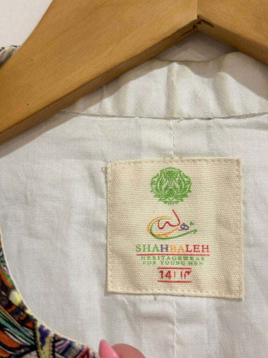 Shahbaleh Multicolored Button-front Top Size 14 | U/Arm to U/Arm 43cm