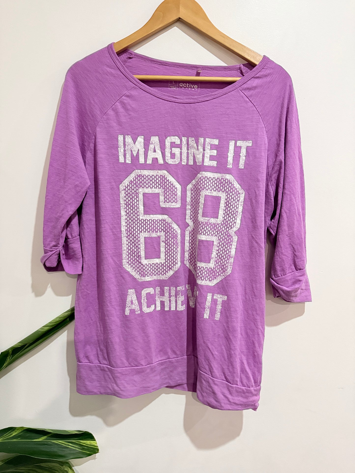 Active Intent Raglan-sleeve Shirt Size L