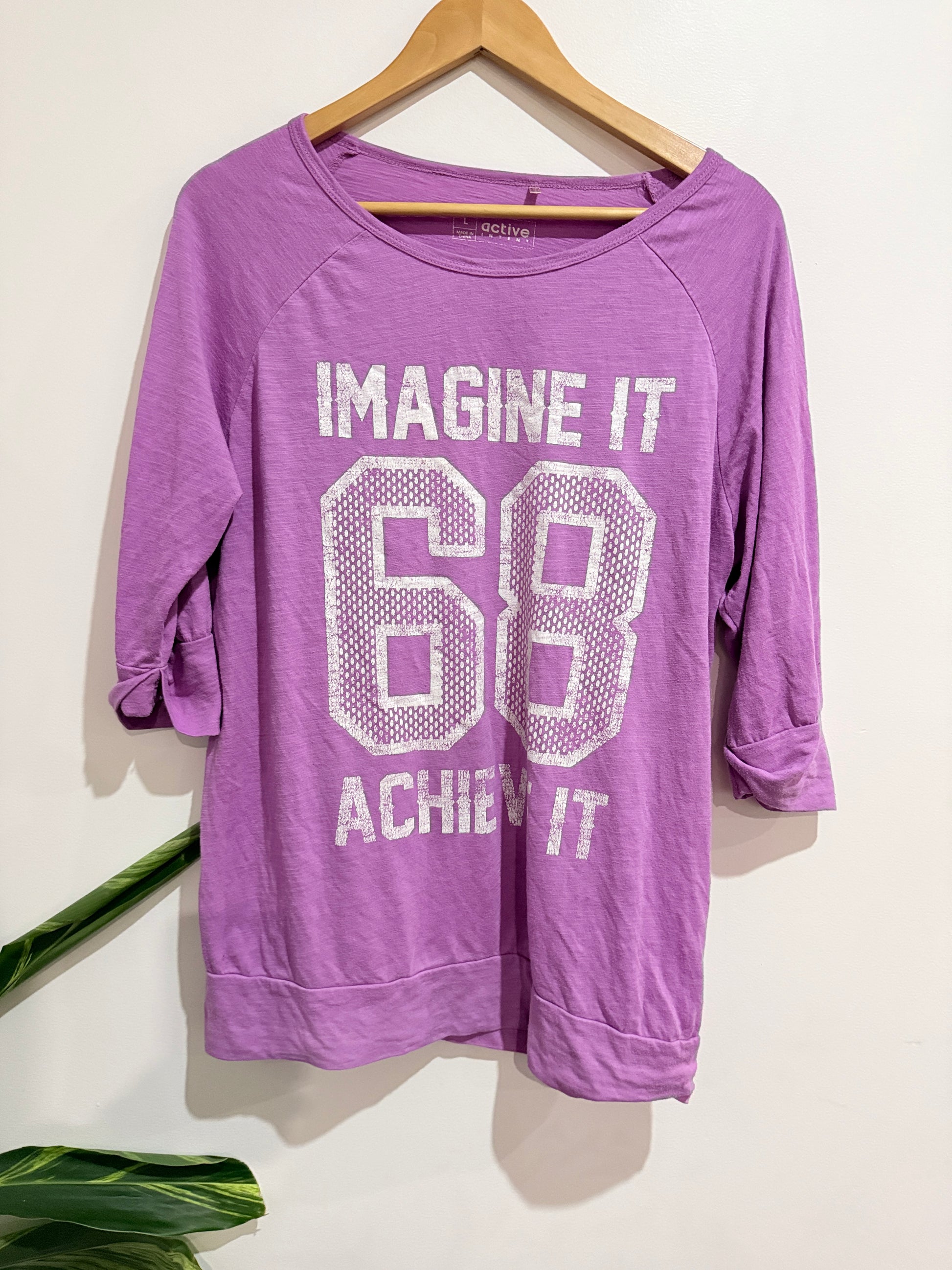 Active Intent Raglan-sleeve Shirt Size L