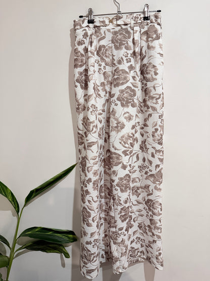 Mirrou Floral Print Wide-leg Cut Pants Size S