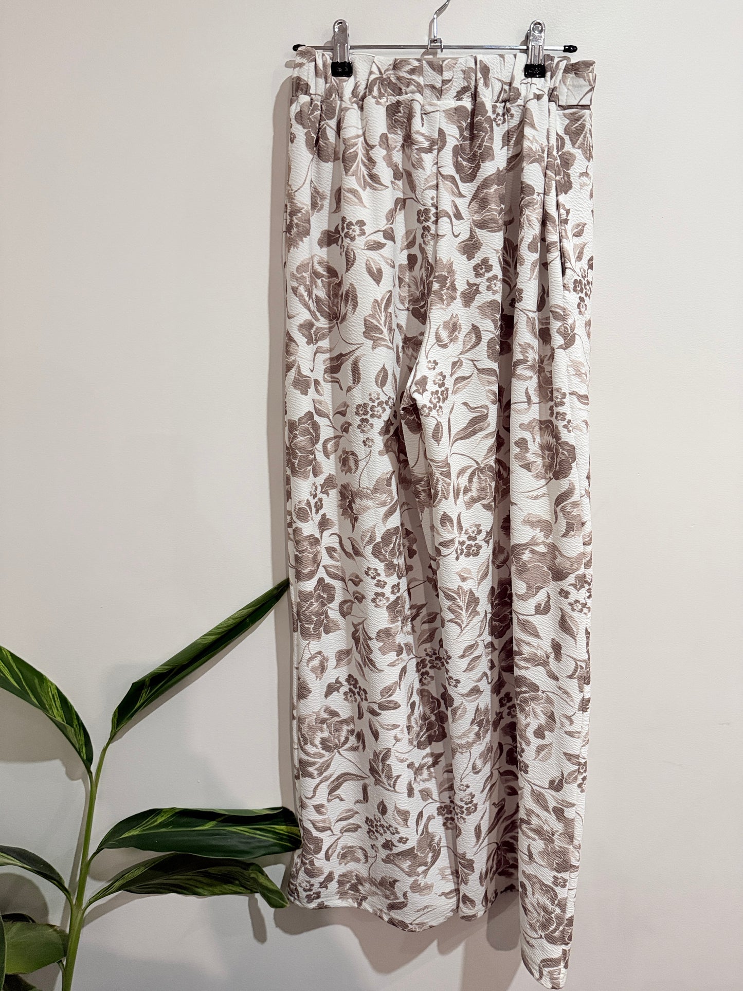 Mirrou Floral Print Wide-leg Cut Pants Size S