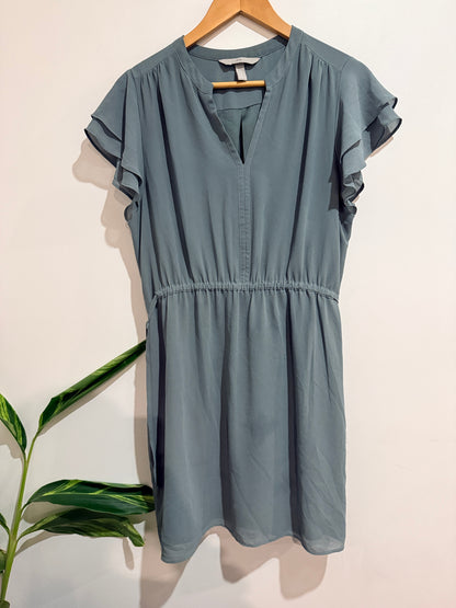 H & M Flutter-sleeve Drawstring Dress Size 16