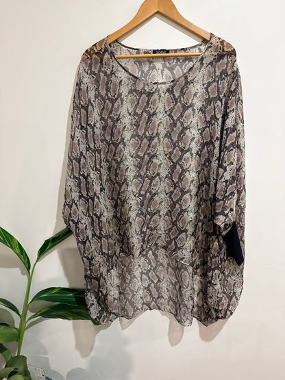 Soeur Snakeskin-print Dolman Top