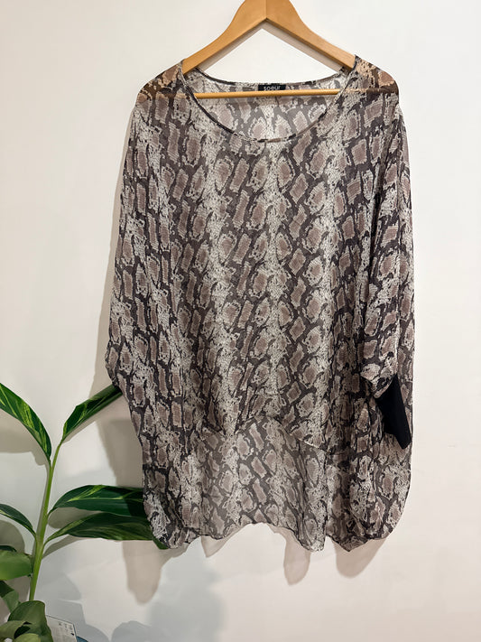 Soeur Snakeskin-print Dolman Top