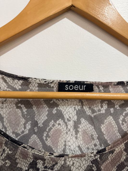 Soeur Snakeskin-print Dolman Top