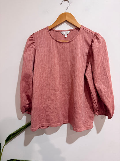 Capture Textured Puffed Sleeves Top Size 14