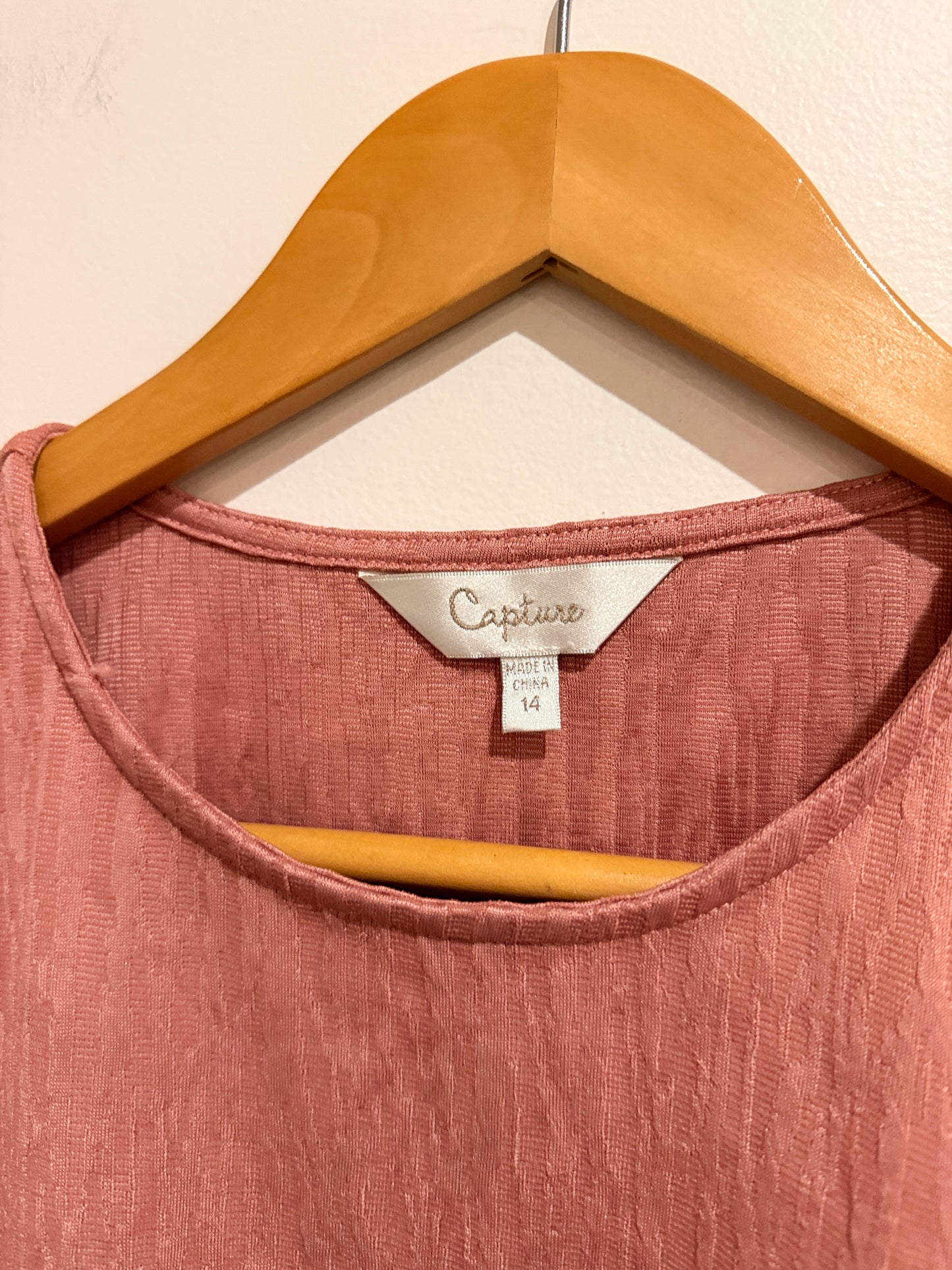 Capture Textured Puffed Sleeves Top Size 14