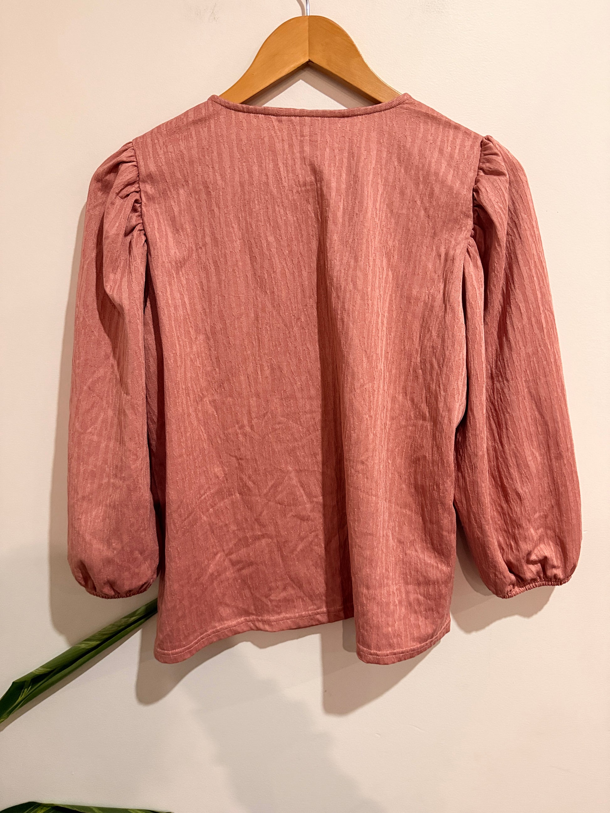 Capture Textured Puffed Sleeves Top Size 14