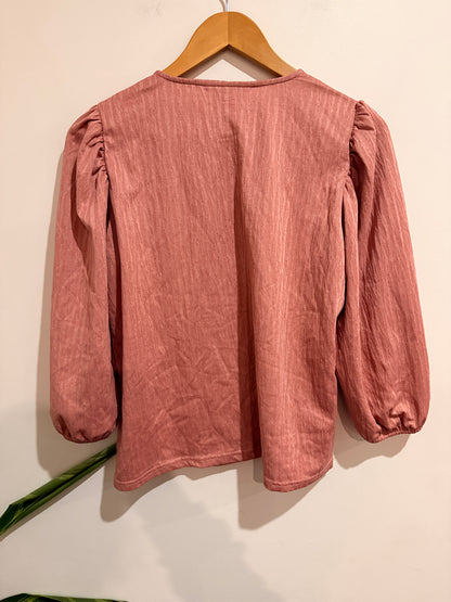 Capture Textured Puffed Sleeves Top Size 14