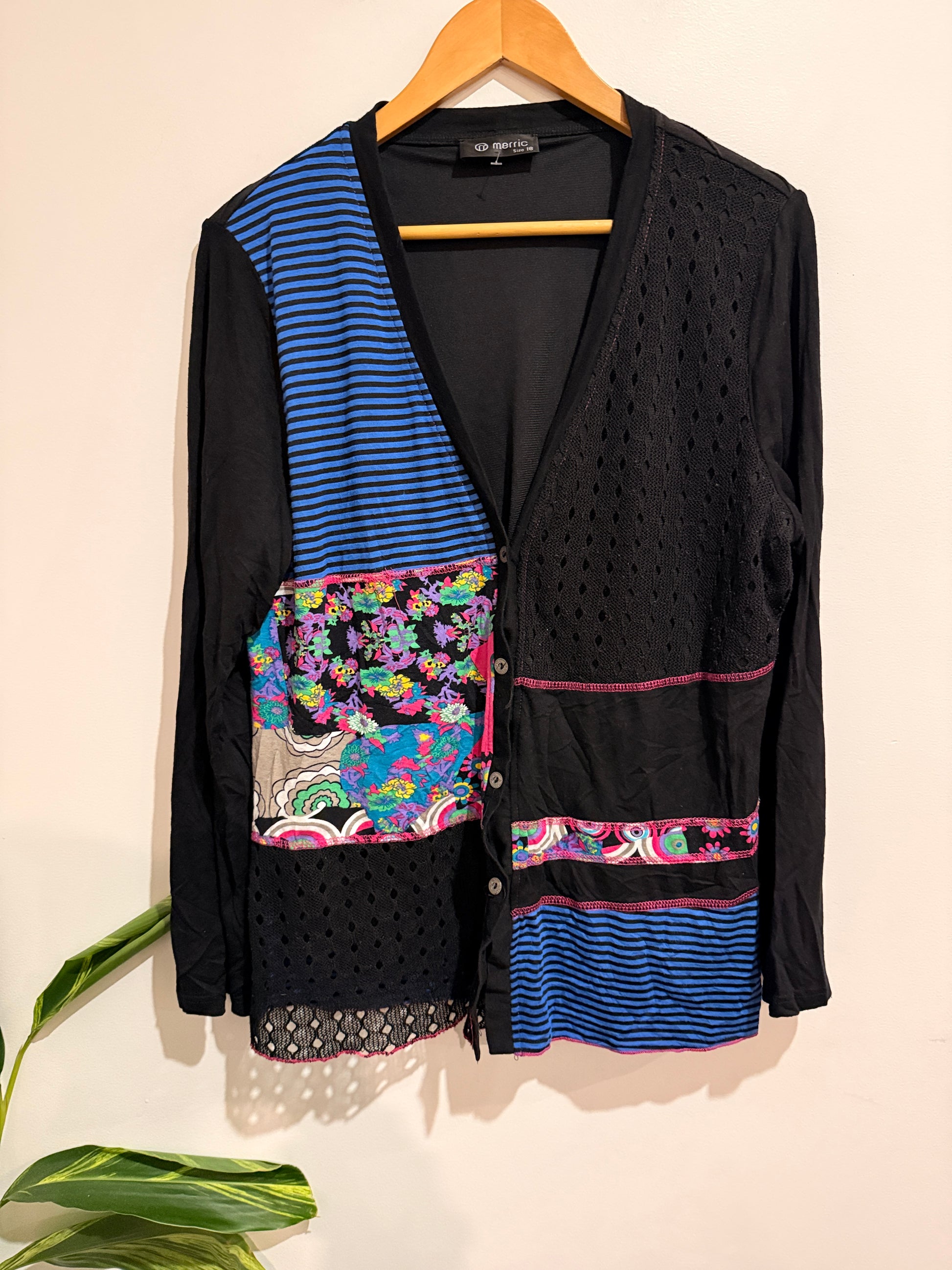 Brand Unknown Patchwork Cardigan Jacket Size Merric