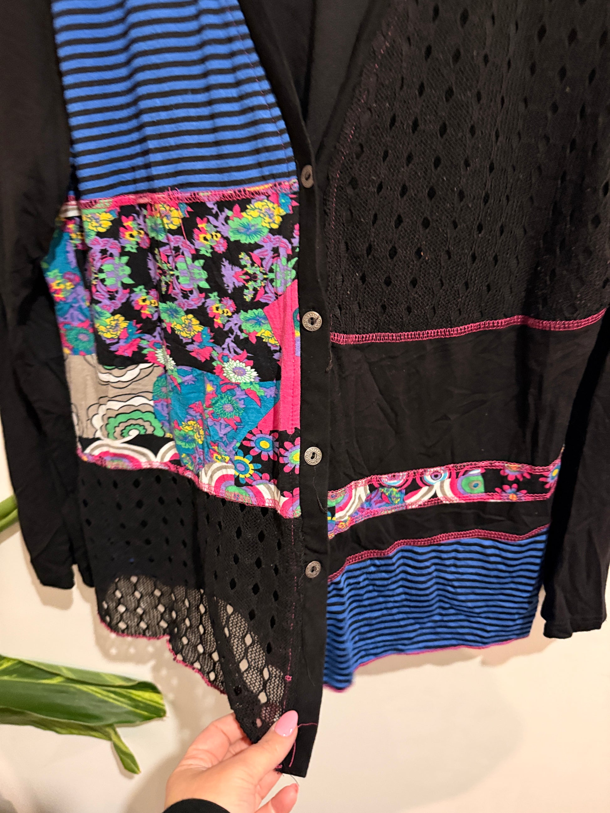 Brand Unknown Patchwork Cardigan Jacket Size Merric