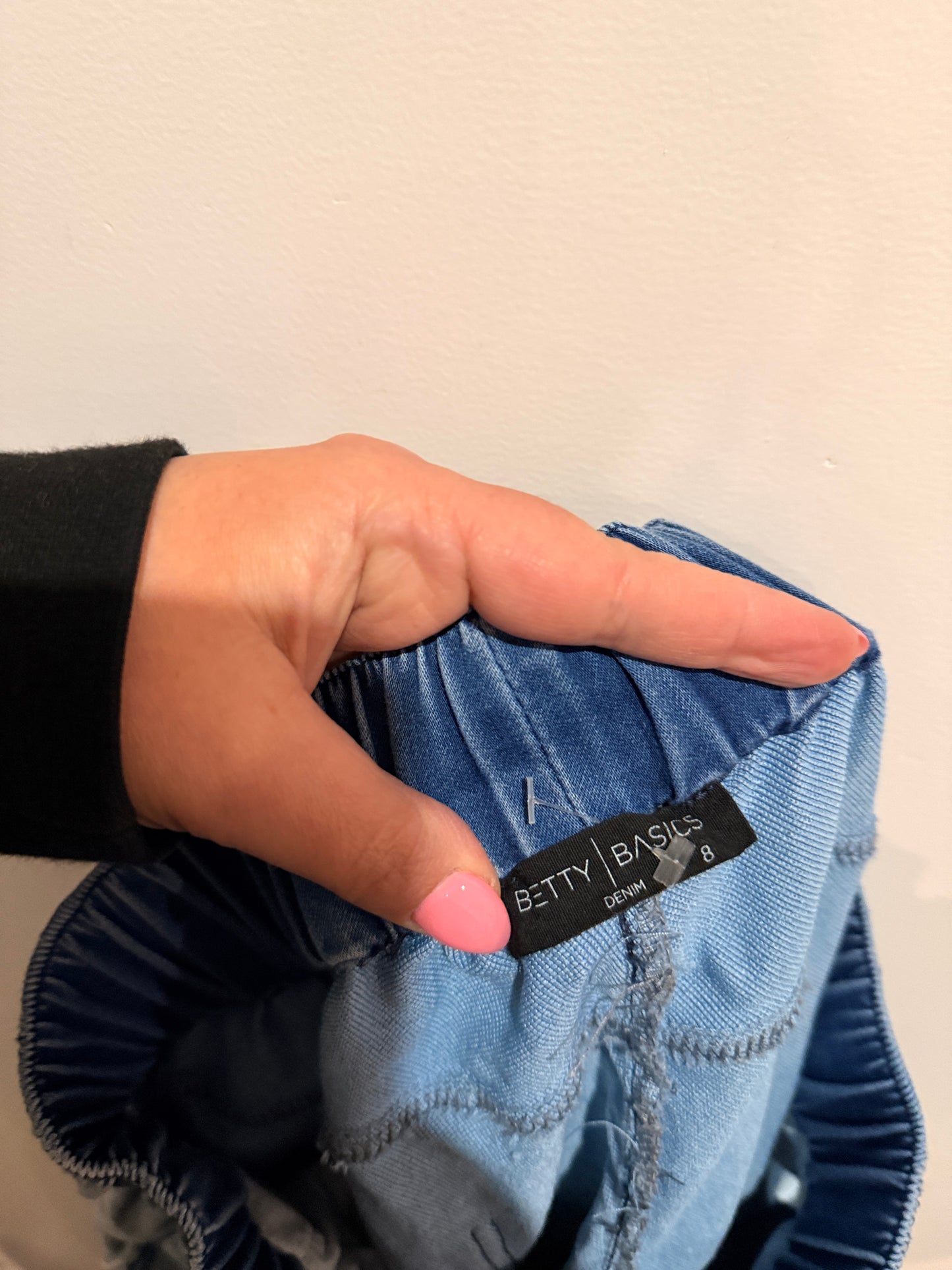 Betty Basics Drawstring Denim Joggers Size 8