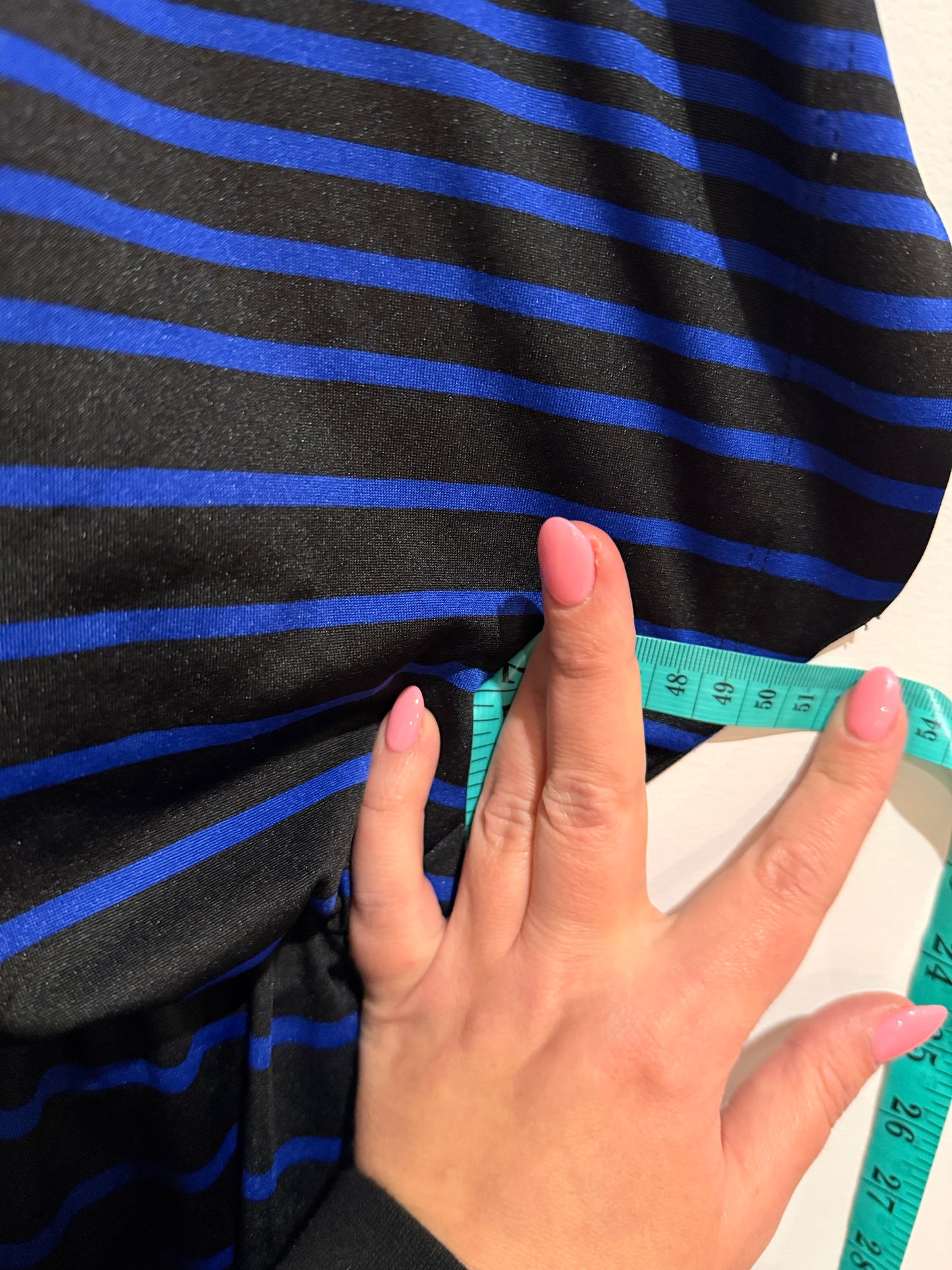 Just For Wraps Horizontal Striped Dress Size U/Arm to U/Arm 51cm