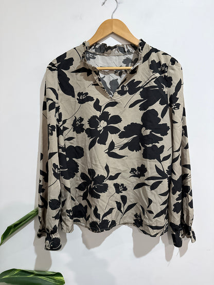 Shein Floral Print Long-sleeve Top Size XL