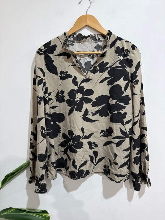 Shein Floral Print Long-sleeve Top Size XL