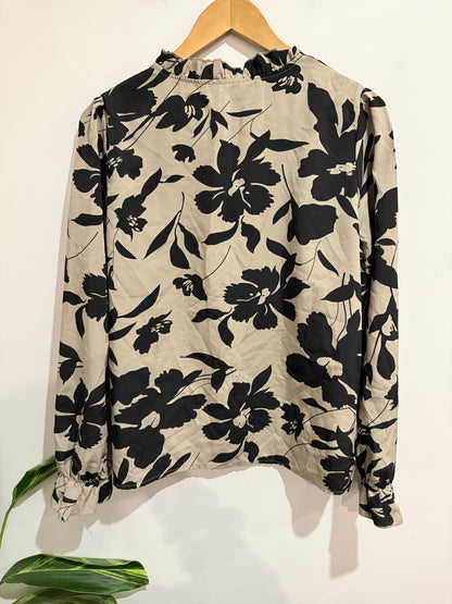 Shein Floral Print Long-sleeve Top Size XL