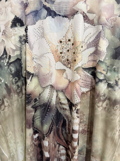 Brand Unknown Floral Print Tunic Top Size U/Arm to U/Arm 56cm