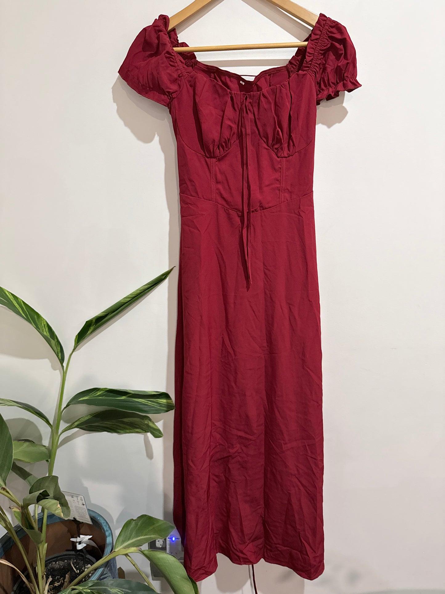 Puff Sleeve Midi Dress Size S | U/Arm to U/Arm 37cm