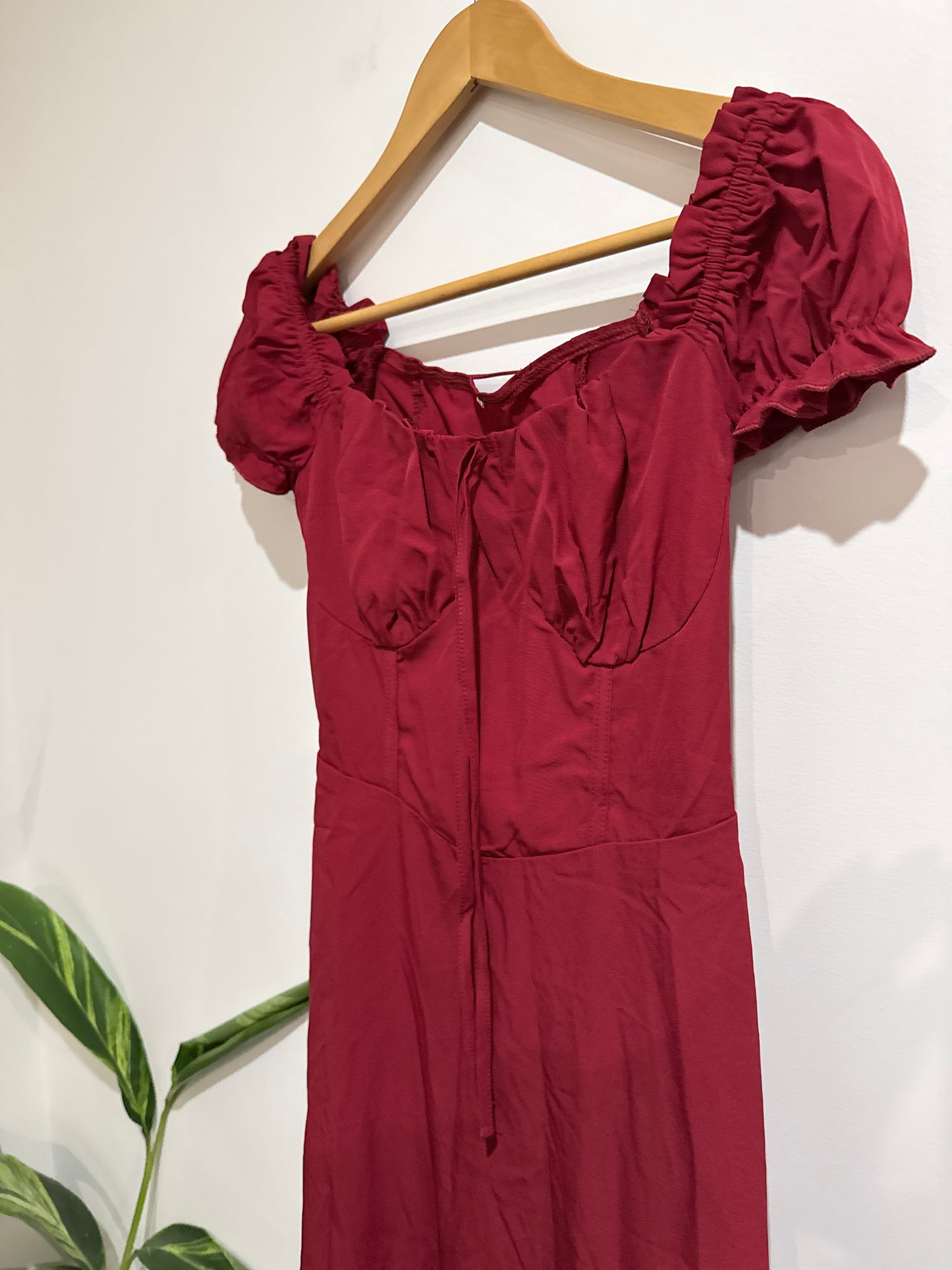 Puff Sleeve Midi Dress Size S | U/Arm to U/Arm 37cm