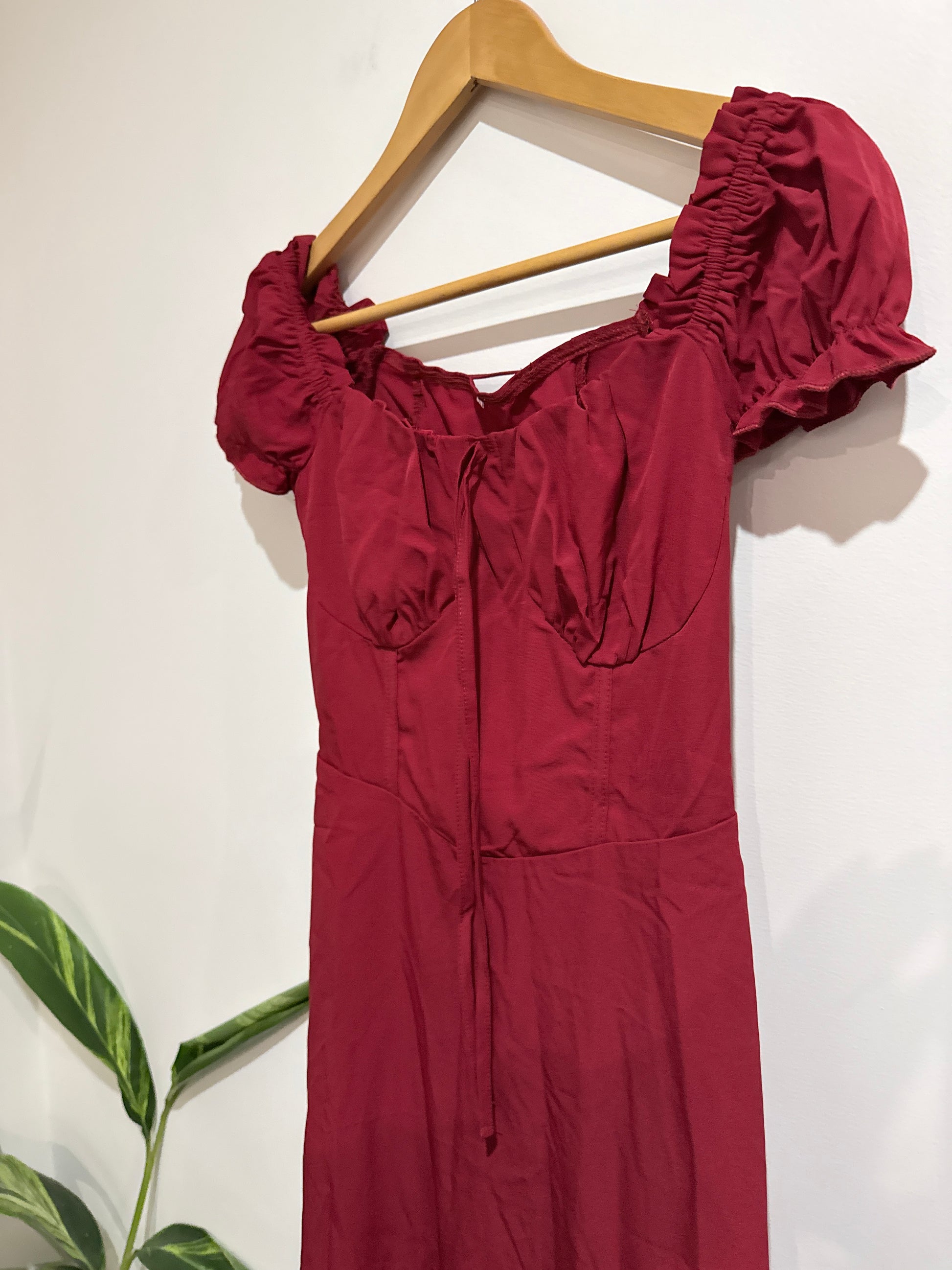 Puff Sleeve Midi Dress Size S | U/Arm to U/Arm 37cm
