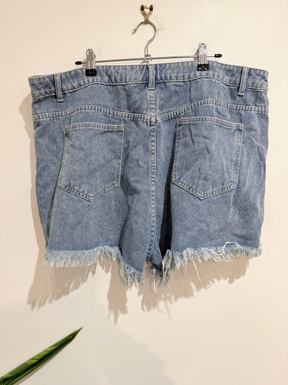 Shein Raw Hem Denim Shorts Size 3XL