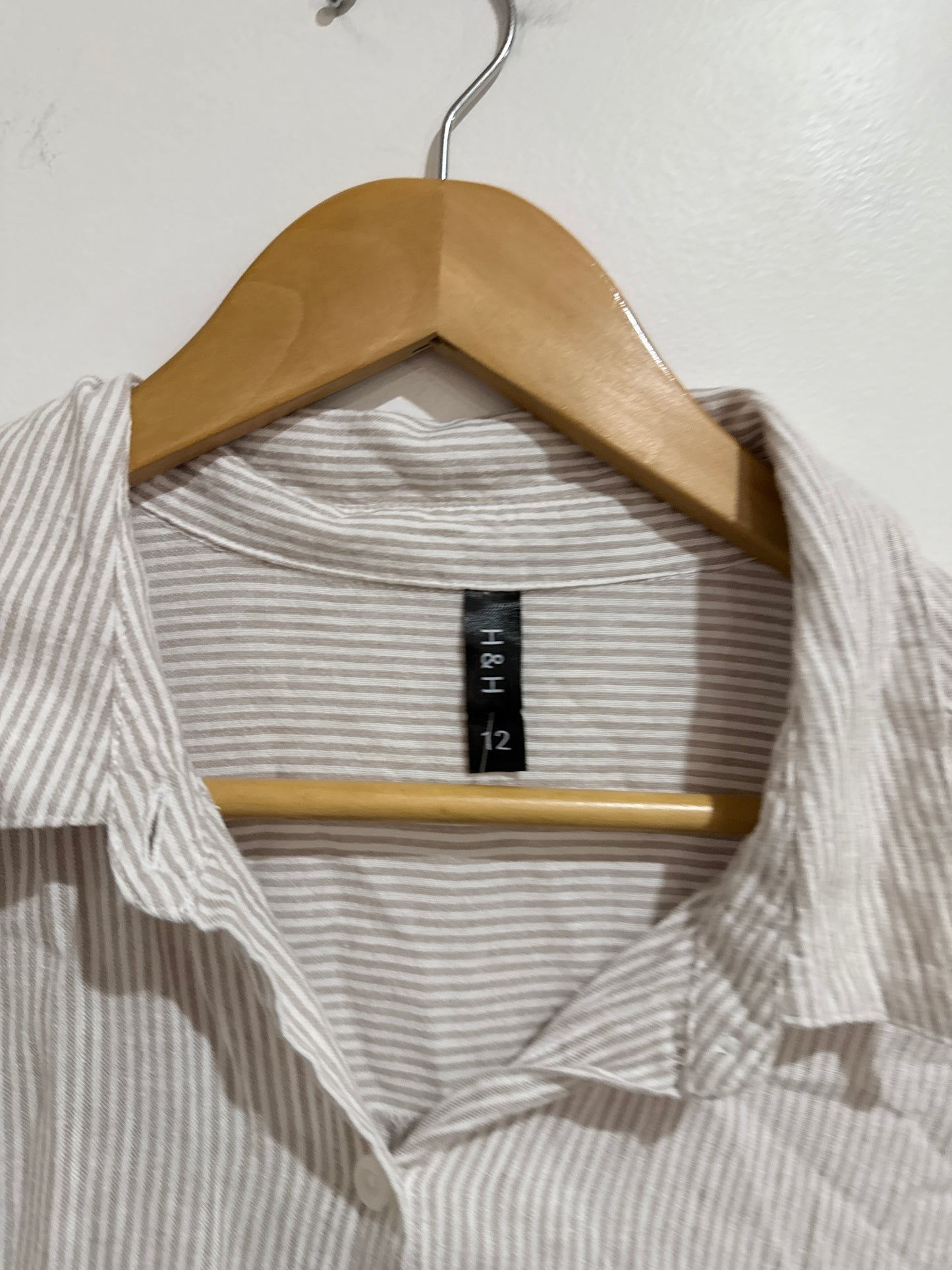 H & H Striped Button-up Shirt Size 12