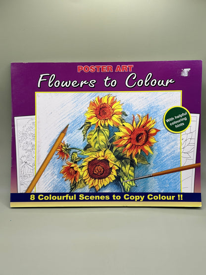 Poster Art Flowers to Colour