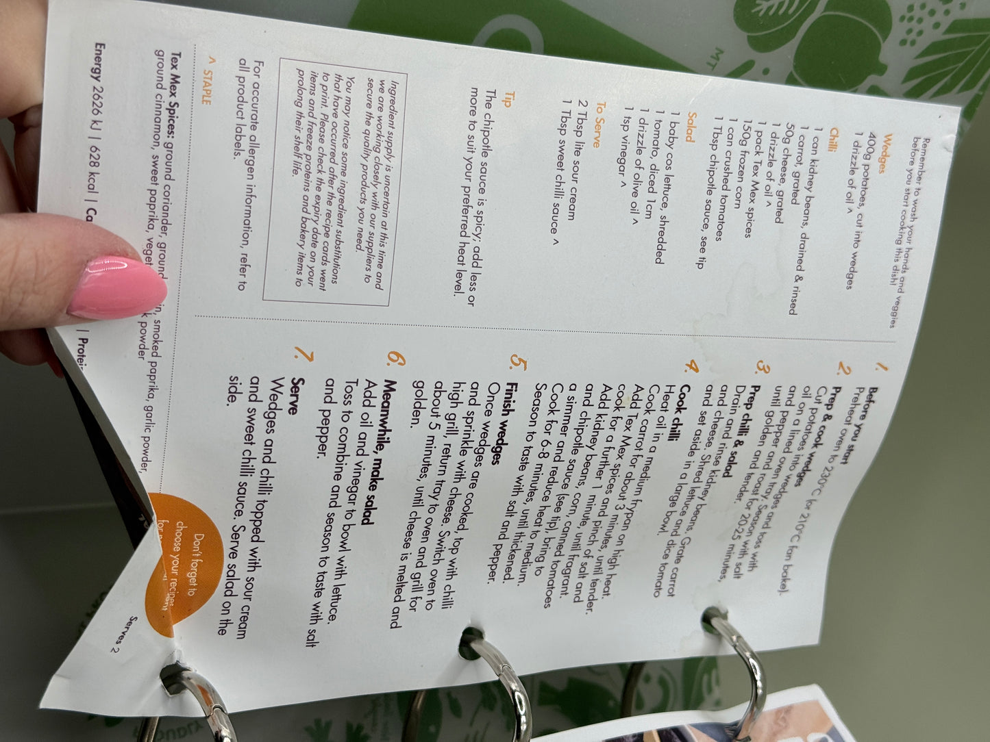 My Food Bag Recipe Folder
