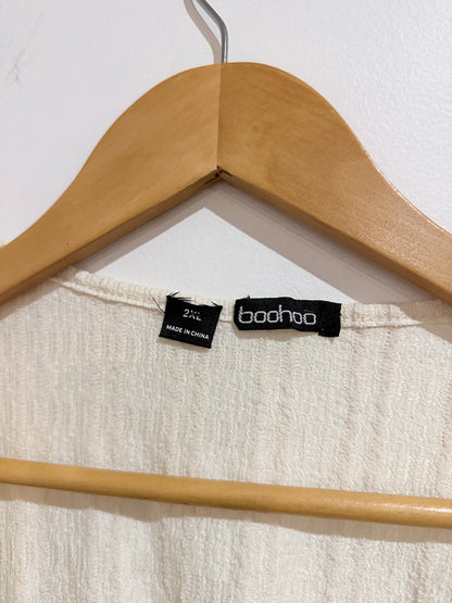 Boohoo Textured Tie-front Top Size 2XL