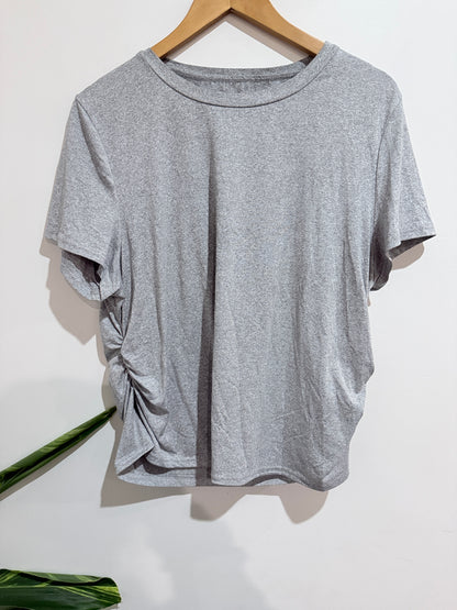 Brand Unknown Ruched Sides Crewneck T-shirt Size 2XL | U/Arm to U/Arm 52cm