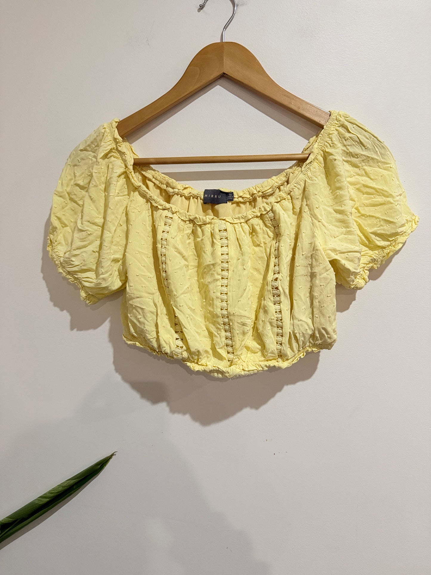 Mirrou Off-the-shoulder Crop Top Size 10
